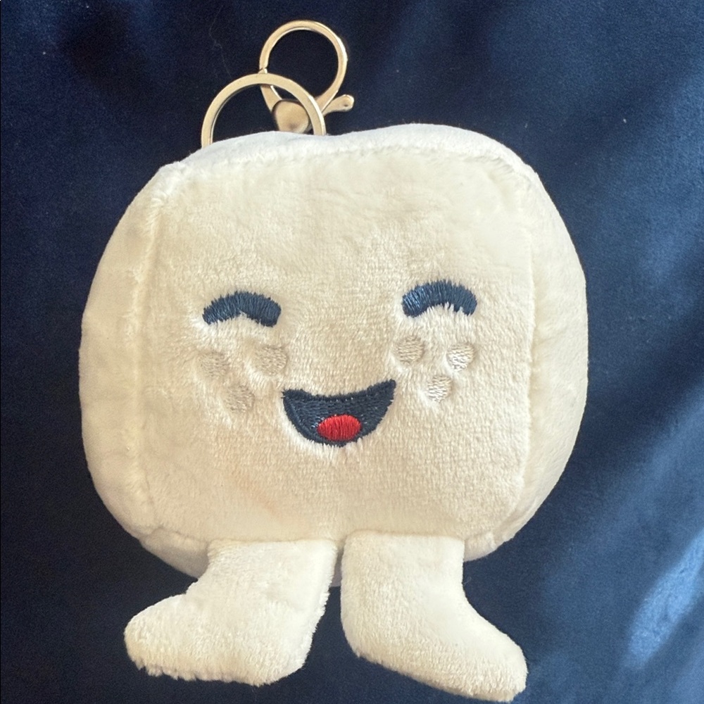 Cute White Plush Keychain